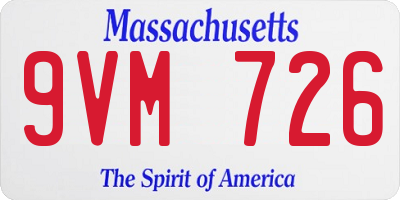 MA license plate 9VM726