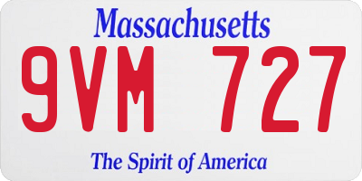 MA license plate 9VM727