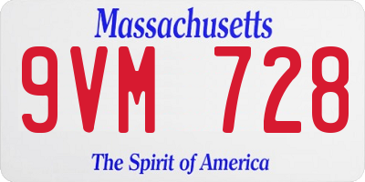 MA license plate 9VM728