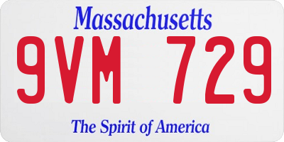 MA license plate 9VM729