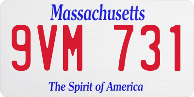 MA license plate 9VM731