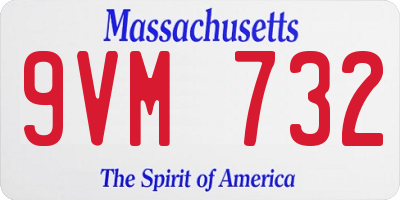 MA license plate 9VM732