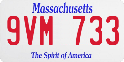 MA license plate 9VM733