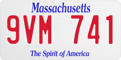 MA license plate 9VM741