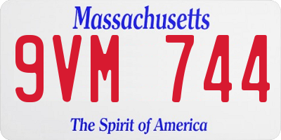 MA license plate 9VM744