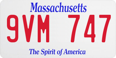 MA license plate 9VM747