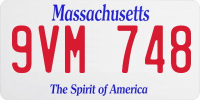 MA license plate 9VM748