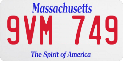 MA license plate 9VM749