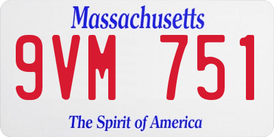 MA license plate 9VM751