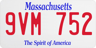 MA license plate 9VM752