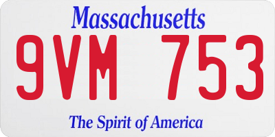 MA license plate 9VM753
