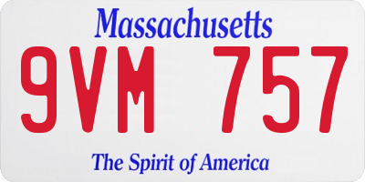MA license plate 9VM757