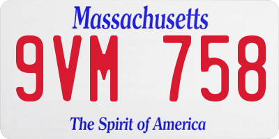 MA license plate 9VM758
