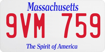 MA license plate 9VM759