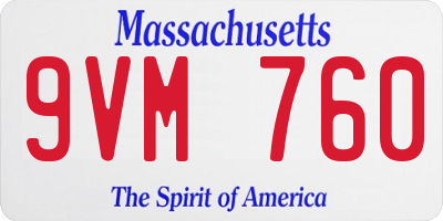MA license plate 9VM760