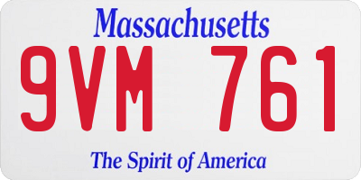 MA license plate 9VM761