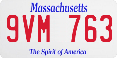 MA license plate 9VM763