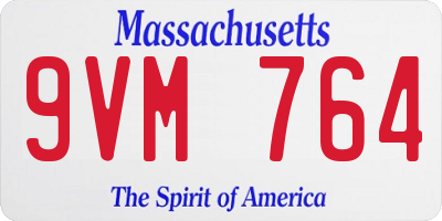 MA license plate 9VM764