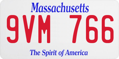 MA license plate 9VM766