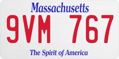 MA license plate 9VM767
