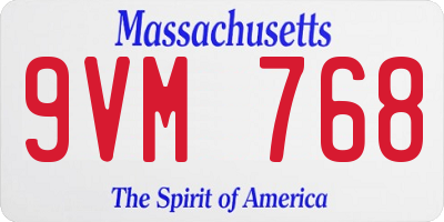 MA license plate 9VM768