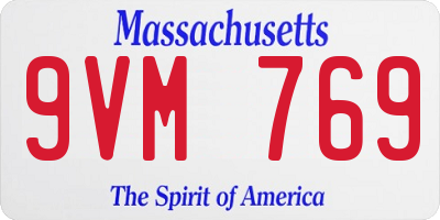 MA license plate 9VM769