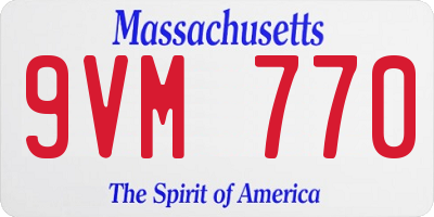 MA license plate 9VM770