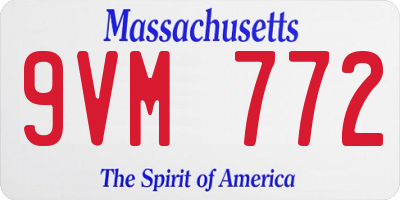 MA license plate 9VM772