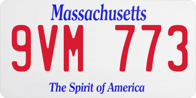 MA license plate 9VM773