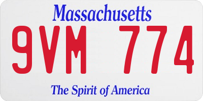 MA license plate 9VM774