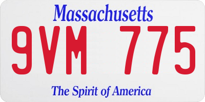 MA license plate 9VM775