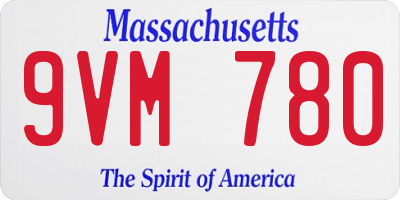 MA license plate 9VM780
