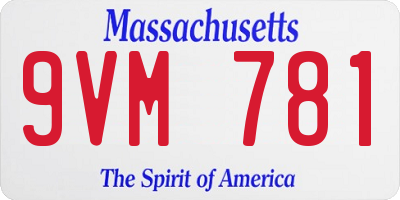 MA license plate 9VM781
