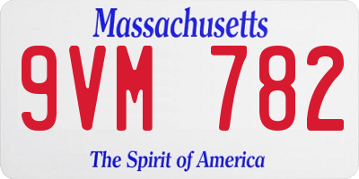 MA license plate 9VM782