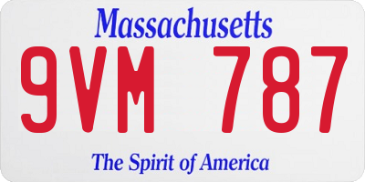 MA license plate 9VM787