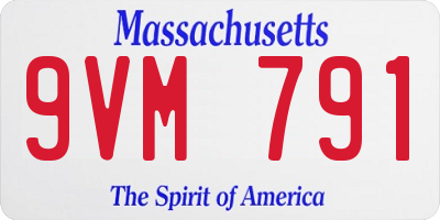 MA license plate 9VM791