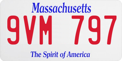 MA license plate 9VM797