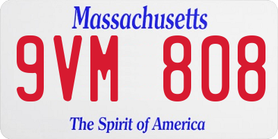 MA license plate 9VM808