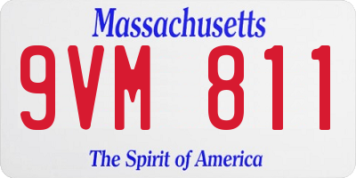 MA license plate 9VM811