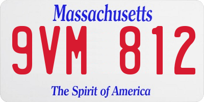 MA license plate 9VM812