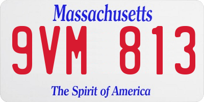 MA license plate 9VM813
