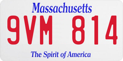 MA license plate 9VM814