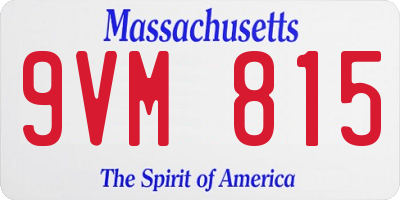 MA license plate 9VM815