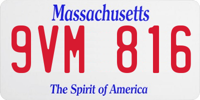 MA license plate 9VM816