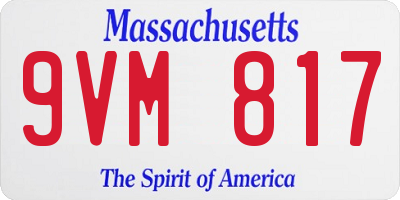 MA license plate 9VM817