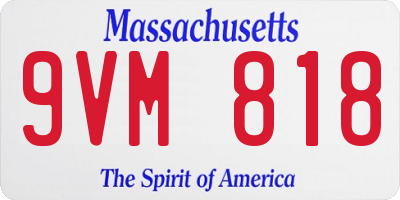 MA license plate 9VM818