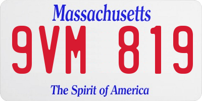 MA license plate 9VM819