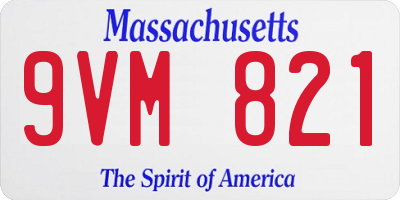 MA license plate 9VM821