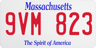 MA license plate 9VM823