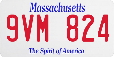 MA license plate 9VM824